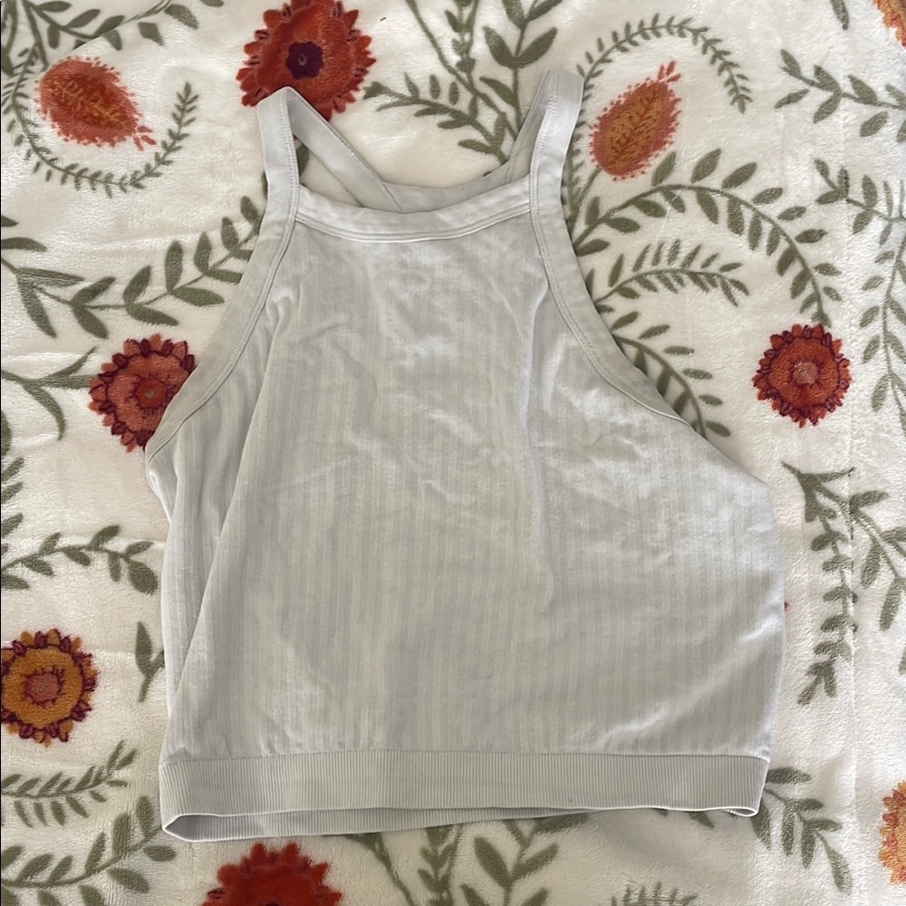 Women's White Cropped Tank